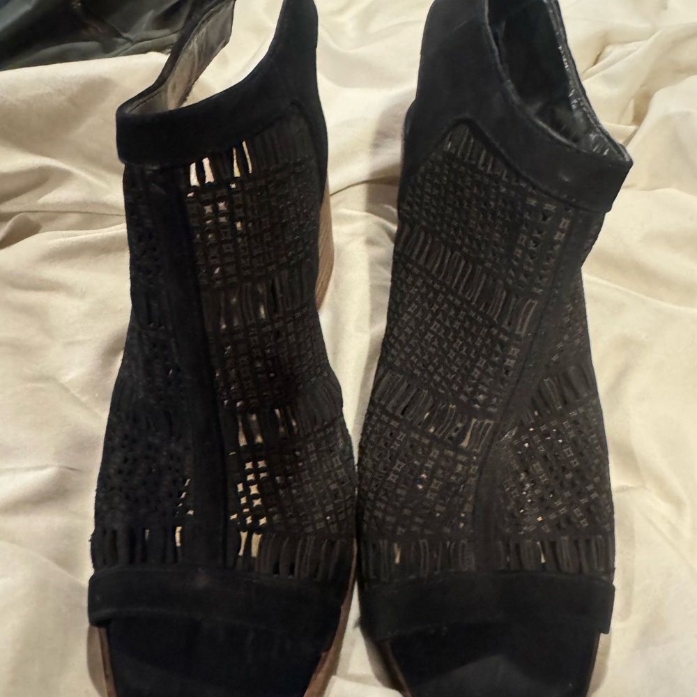Vince Camuto Black Mesh Ankle Booties